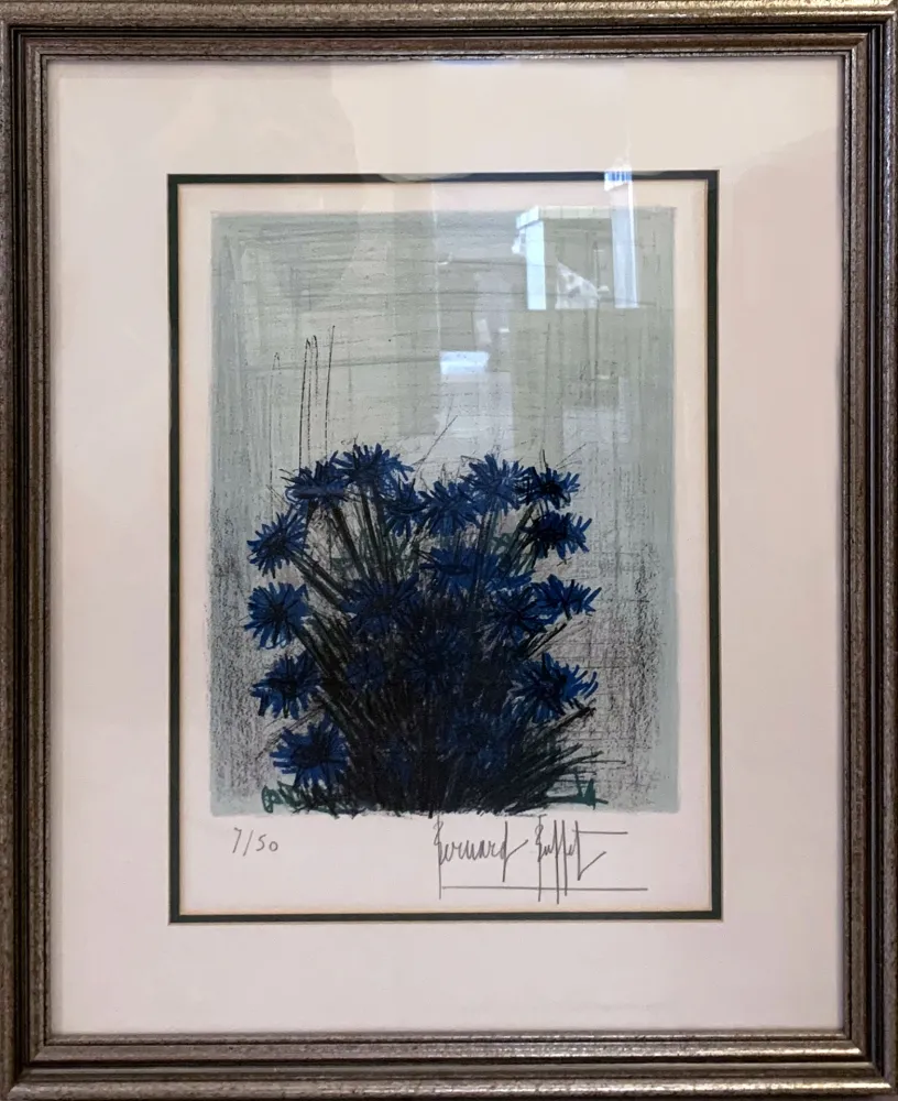 Lithografie Buffet - Fleur Bleu (Blue Flowers)