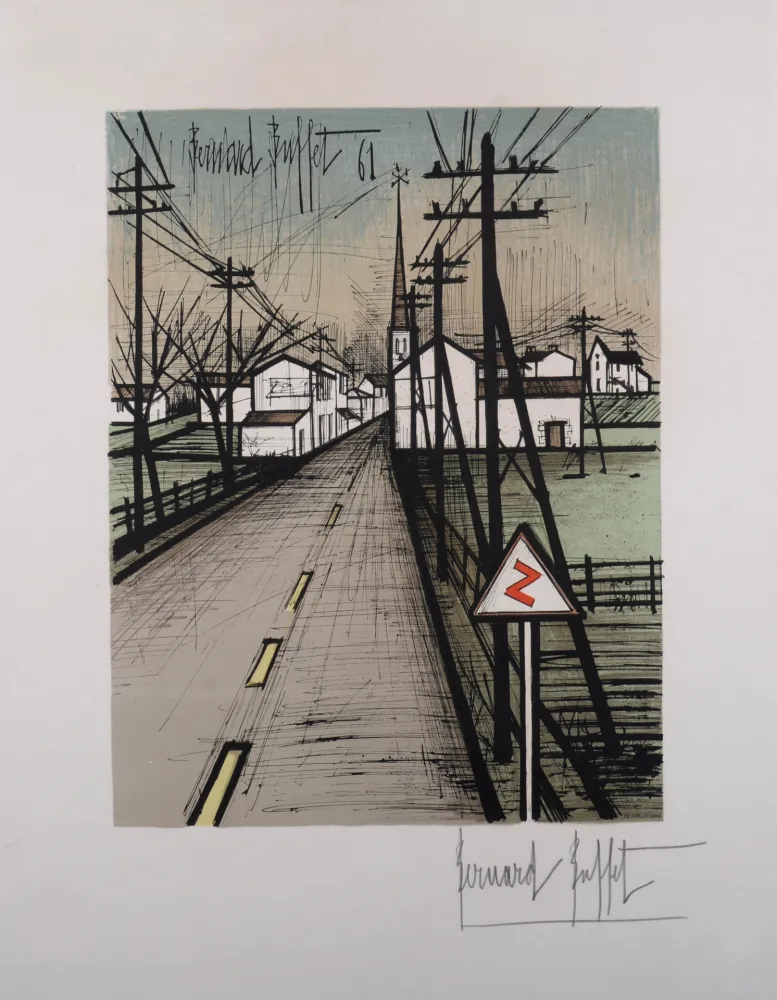 Lithografie Buffet - La route, 1962 - Hand-signed!