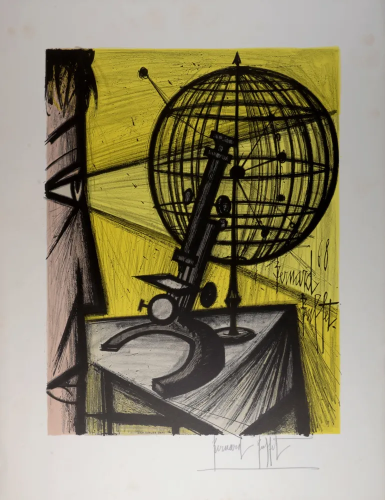 Lithografie Buffet - Le Microscope