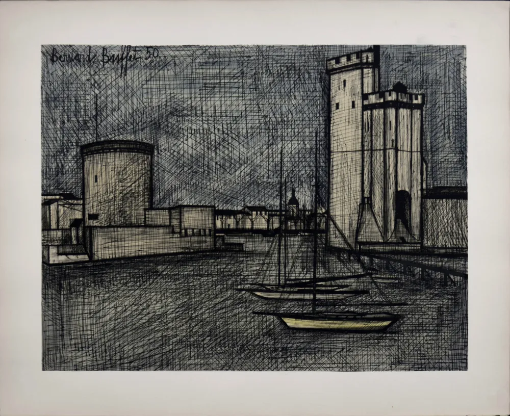 Lithografie Buffet - Port de la Rochelle, 1960 - Hand-numbered!