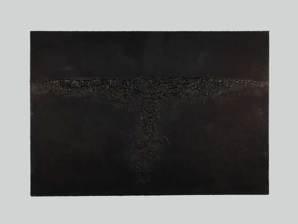 Ets En Aquatint Burri - Cretto Nero F