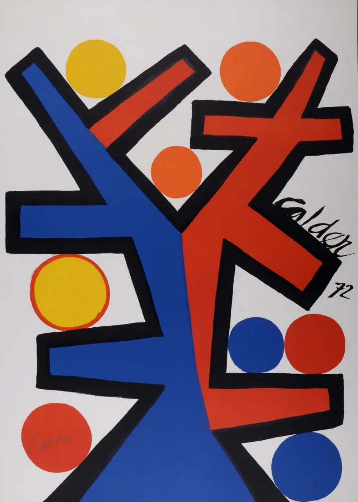 Lithografie Calder - Asymétrie, 1972 - Hand-signed