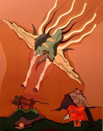 Lithografie Camacho  - Catching bird