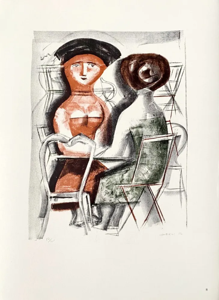 Lithografie Campigli (After) - Al Tavolino