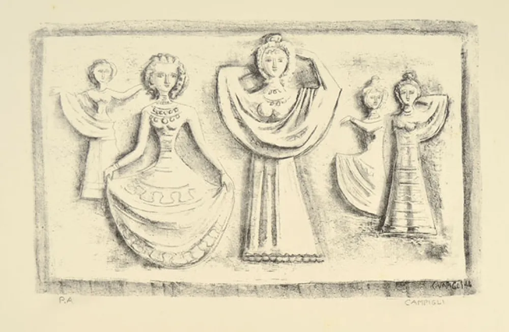 Lithografie Campigli - DANZE NOTTURNE, 1944