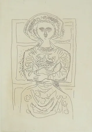 Ets En Aquatint Campigli - Donna seduta
