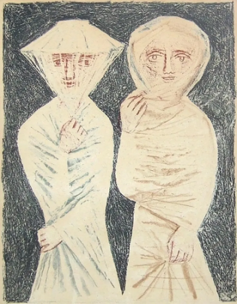 Lithografie Campigli - La passeggiata / La promenade