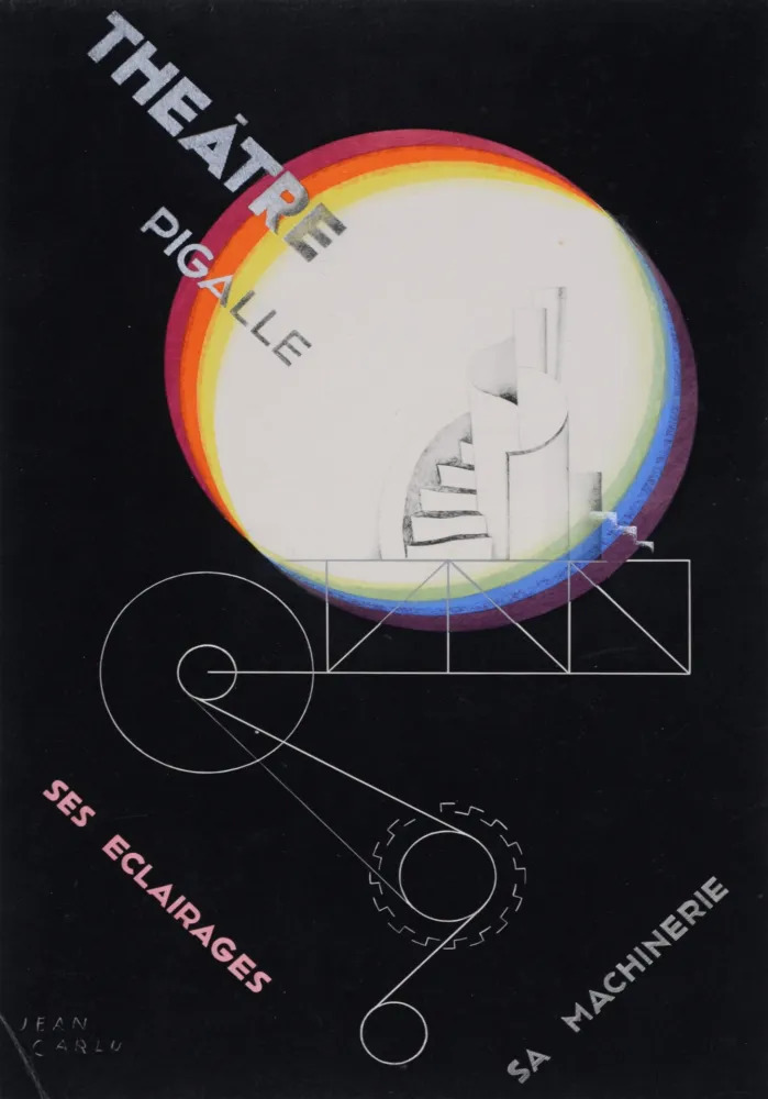 Lithografie Carlu - Théâtre Pigalle, ses éclairages, sa machinerie, c. 1929