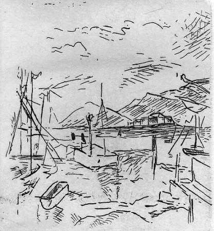 Gravure Carra - Piccolo molo I, 1924