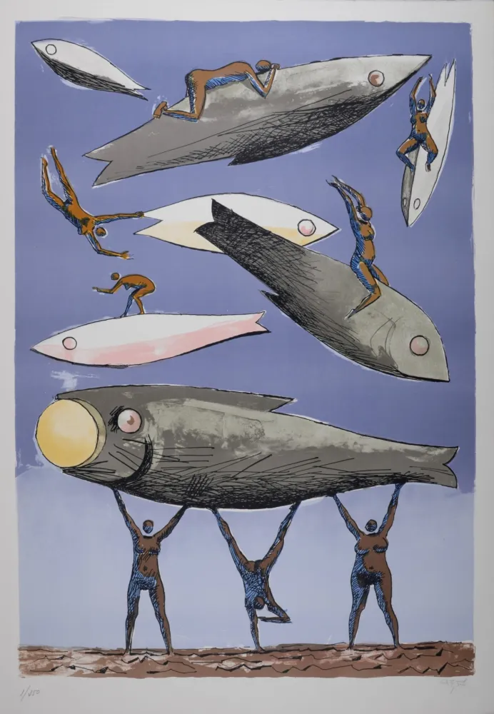 Lithografie Carybe - Composition