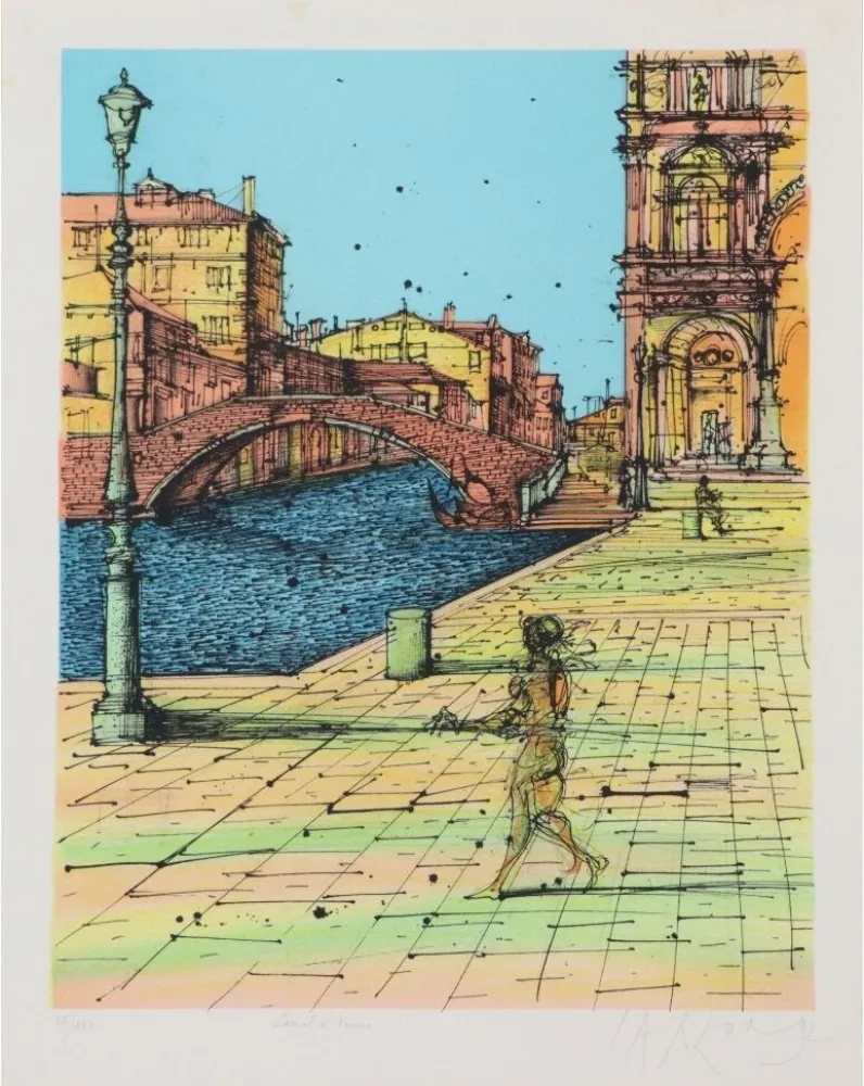 Lithografie Carzou - Canal à Venise