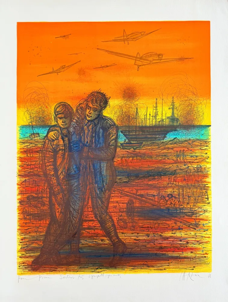 Lithografie Carzou - Le débarquement