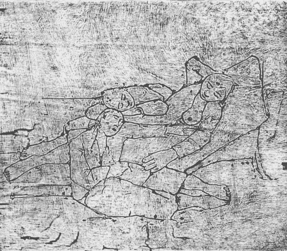 Houtsnede Casorati - Ragazze al mare