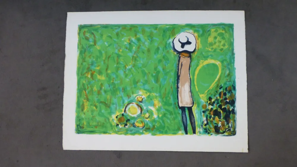 Lithografie Cassigneul  - Femme au chapeau 