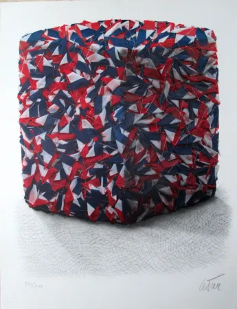 Zeefdruk Cesar - Compression des drapeaux francais