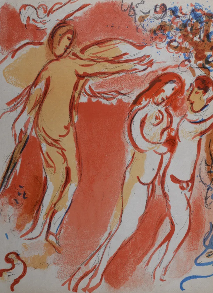Lithografie Chagall - Adam et Ève chassés du Paradis Terrestre, 1960