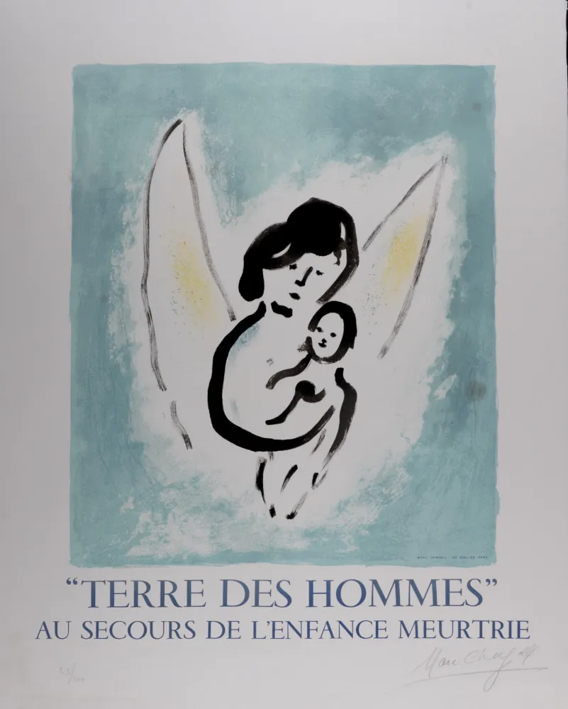 Lithografie Chagall (After) - Terre des Hommes, 1971 - Hand-signed