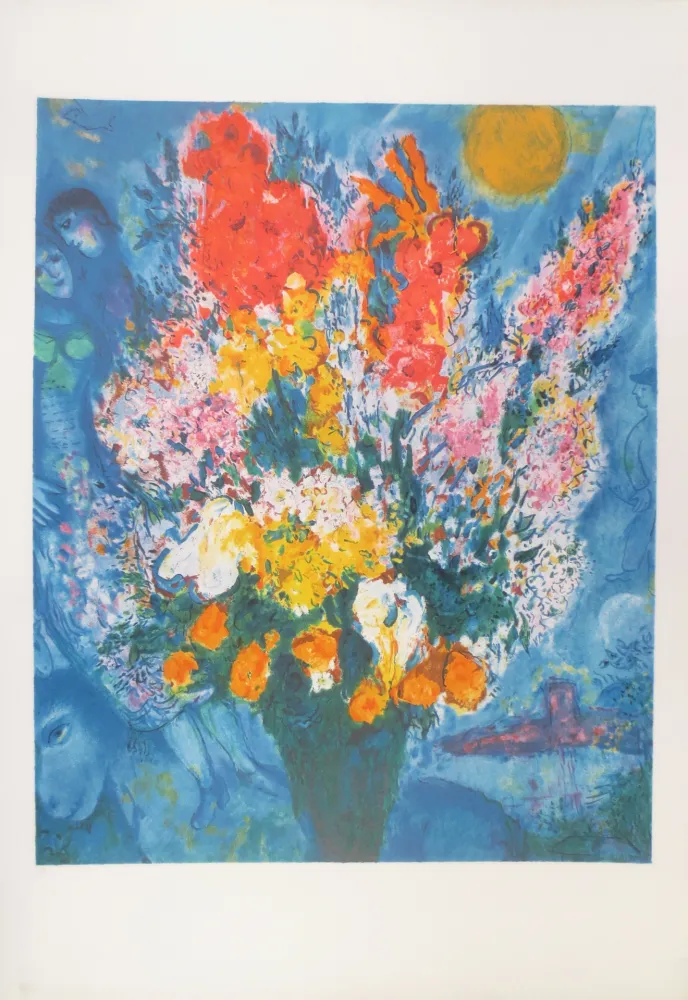 Lithografie Chagall - Bouquet illuminant le ciel