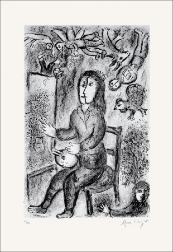 Lithografie Chagall - Composition noire