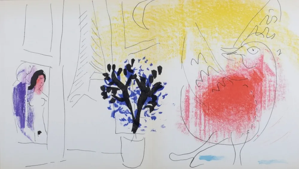 Lithografie Chagall - Le Coq Rouge