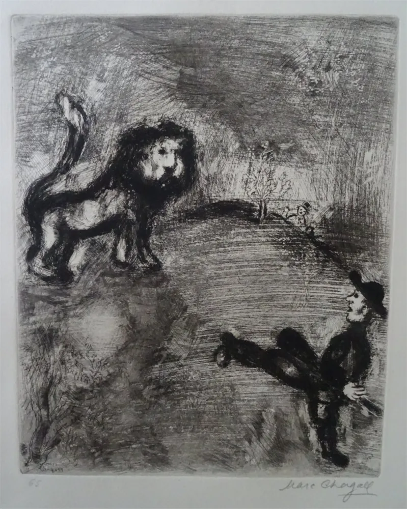 Ets Chagall - Le Lion et les Chasseurs
