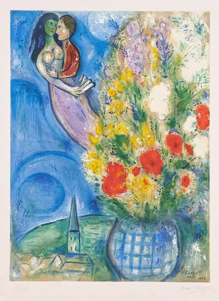 Lithografie Chagall - Les Coquelicots (Red Poppies)