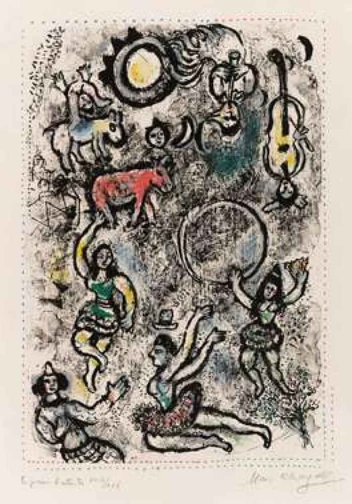 Lithografie Chagall - Les saltimbanques