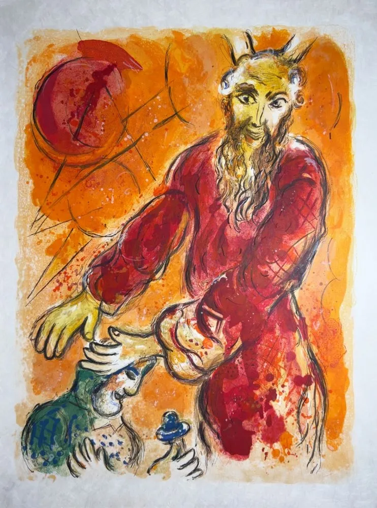Lithografie Chagall - Moses Blesses Joshua