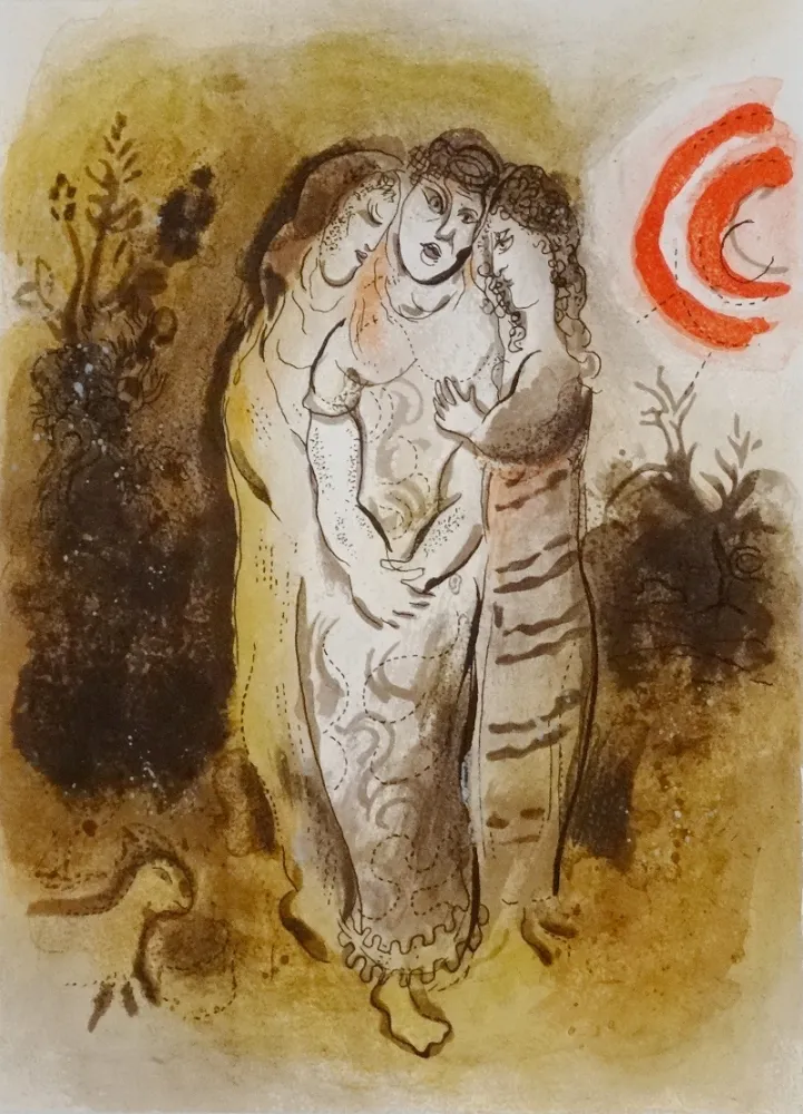 Lithografie Chagall - Naomi et ses belles-filles