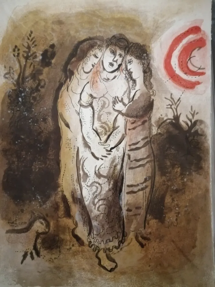 Lithografie Chagall - Noemie et ses belles filles