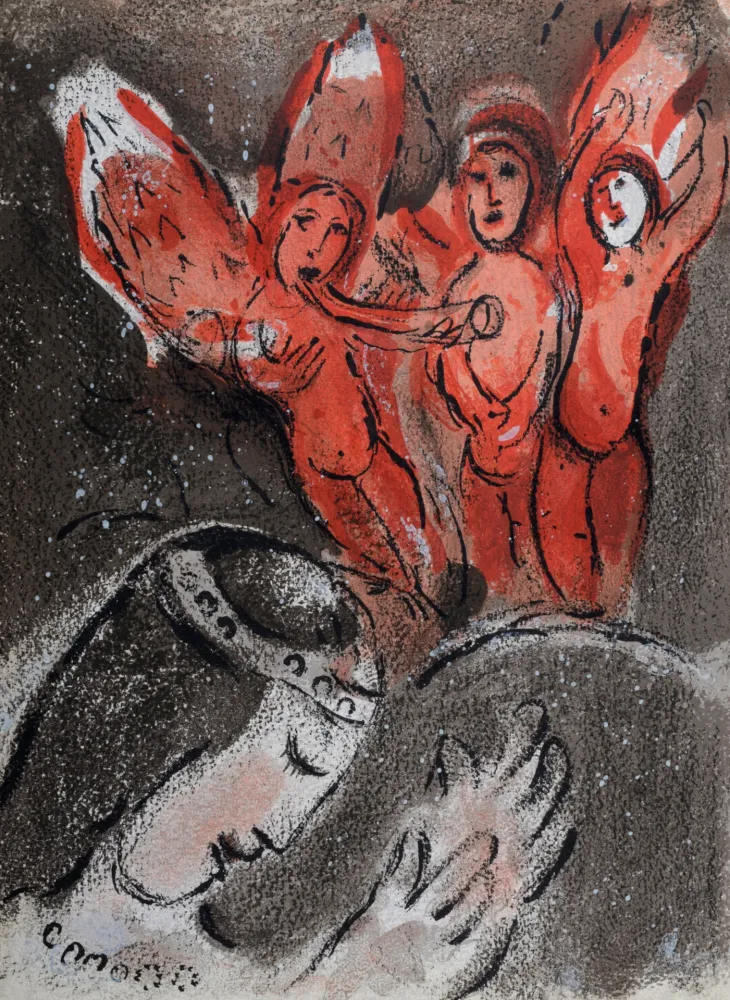 Lithografie Chagall - Sara et les Anges, 1960