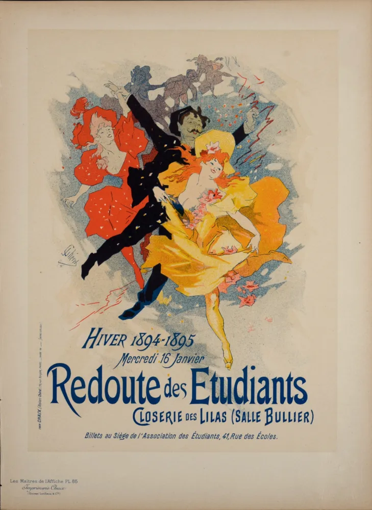Lithografie Cheret - Les Maîtres de l'Affiche : Redoute des Étudiants, 1897