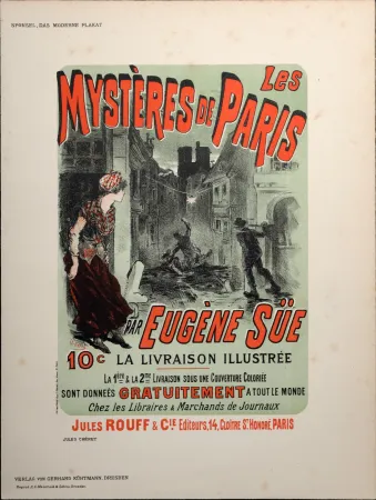 Lithografie Cheret - Les Mystères de Paris, 1897