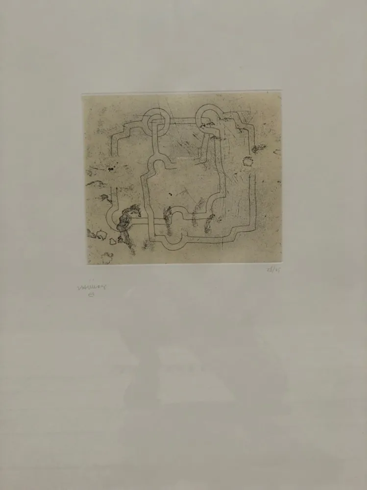 Ets En Aquatint Chillida - Bidearte I