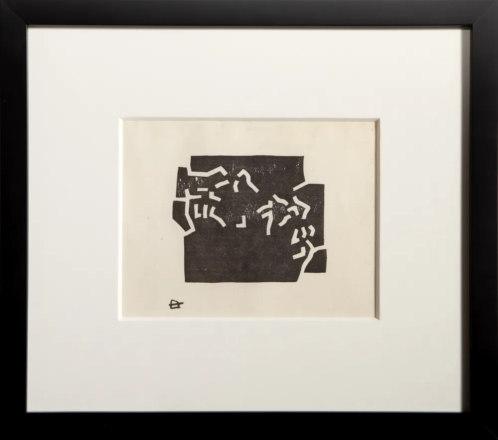 Houtsnede Chillida - Egokarri (Greeting Card for 1969)