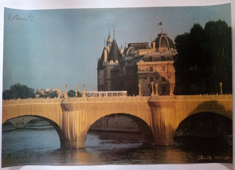 Poster Christo - Christo's Wrapped Pont Neuf Paris - Handsigned