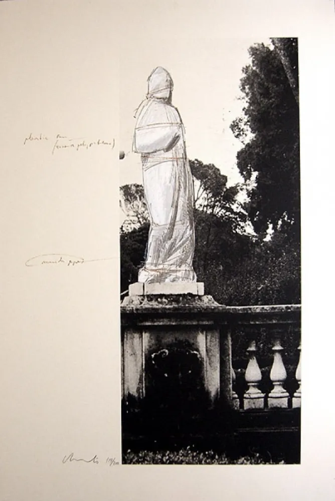Lithografie Christo - Schweiz Verpackte Venus-Villa Borghese