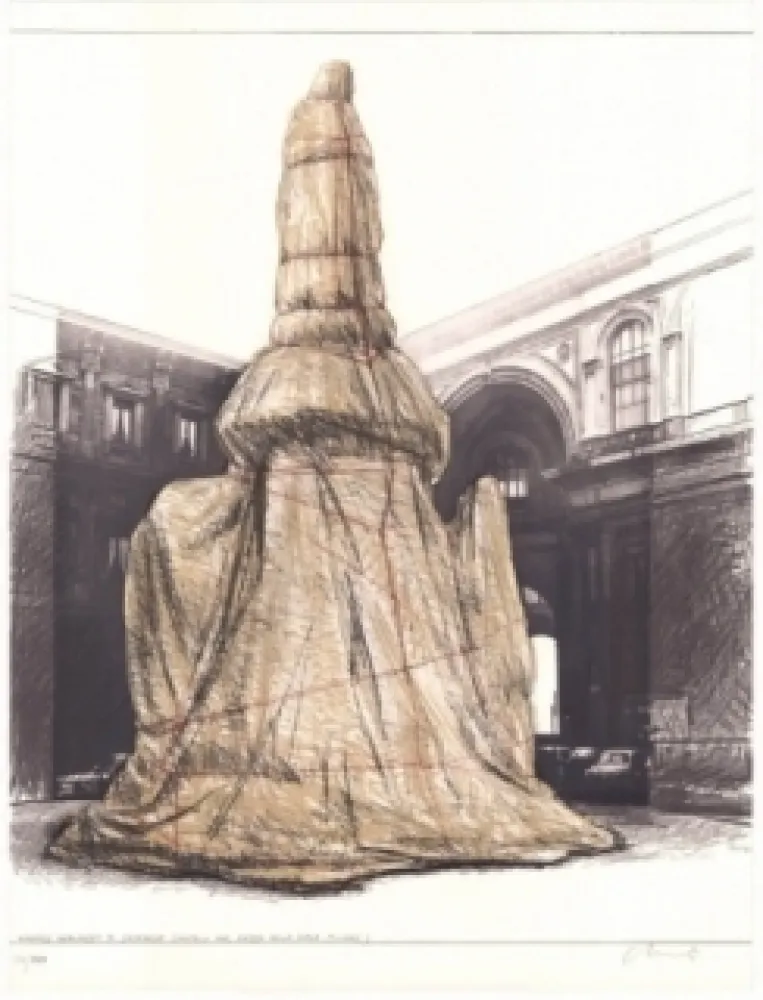 Lithografie Christo - Wrapped Monument to Leonardo