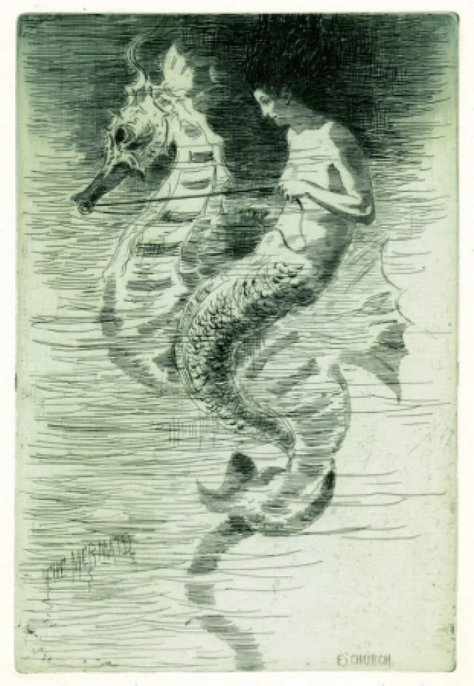 Ets En Aquatint Church - The Mermaid