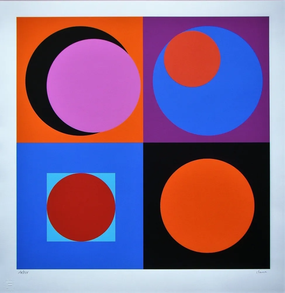 Zeefdruk Claisse - Composition géométrique