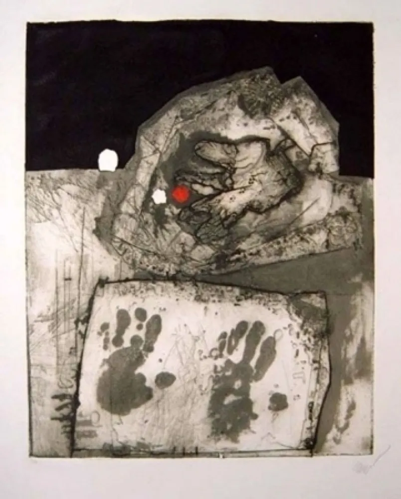 Ets En Aquatint Clavé - Gant et mains