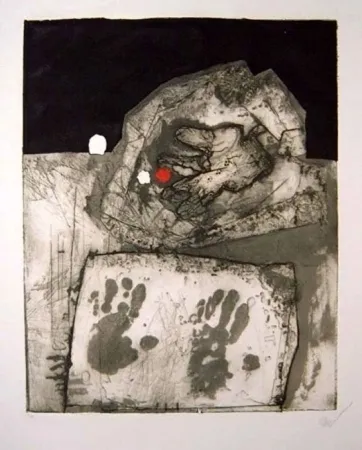 Ets En Aquatint Clavé - Gant et mains