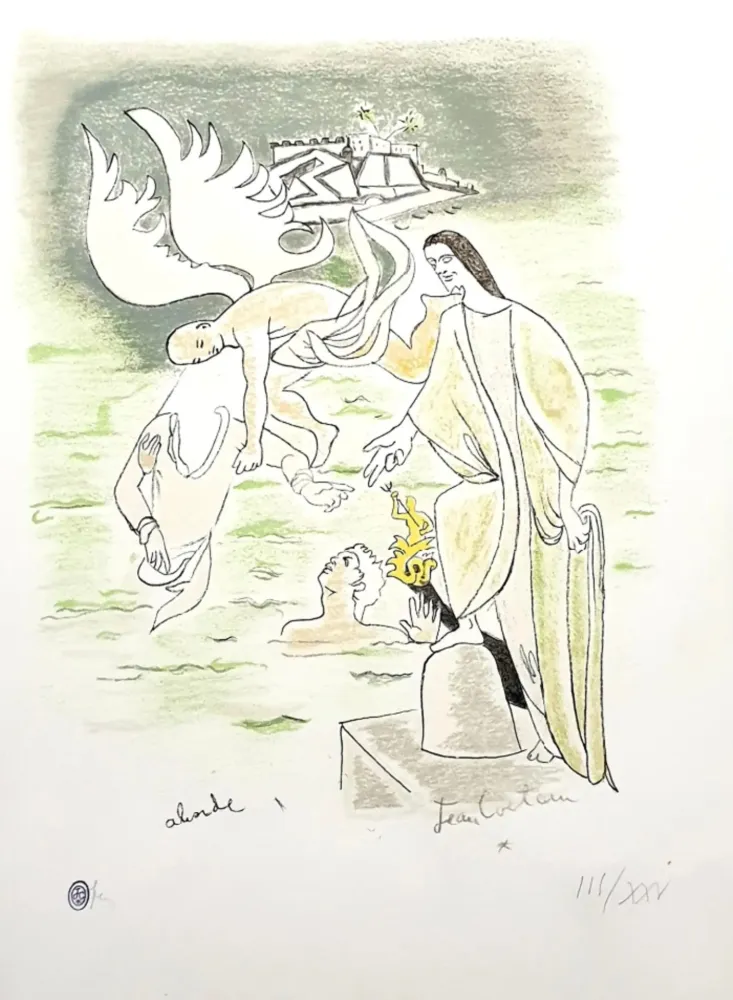 Lithografie Cocteau - Angel