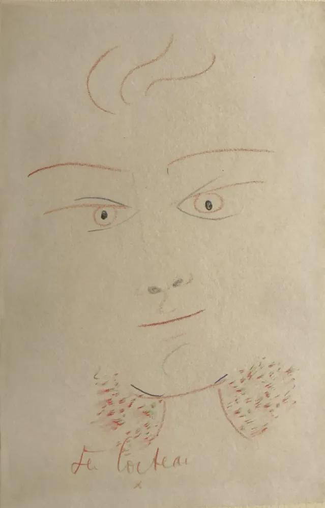 Monotype Cocteau - Visage Multi Colour. UNIQUE PIECE DRAWING