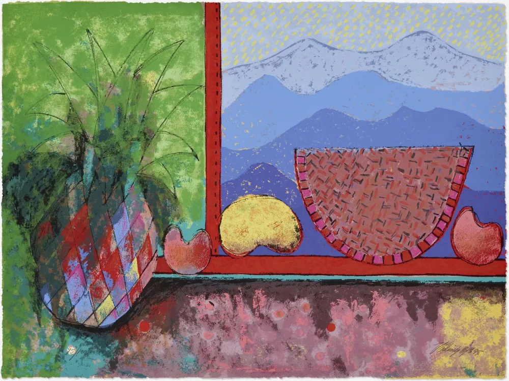 Zeefdruk Cora - Still life with watermelon