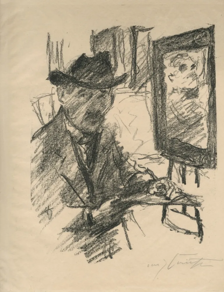 Lithografie Corinth - Selbstbildnis