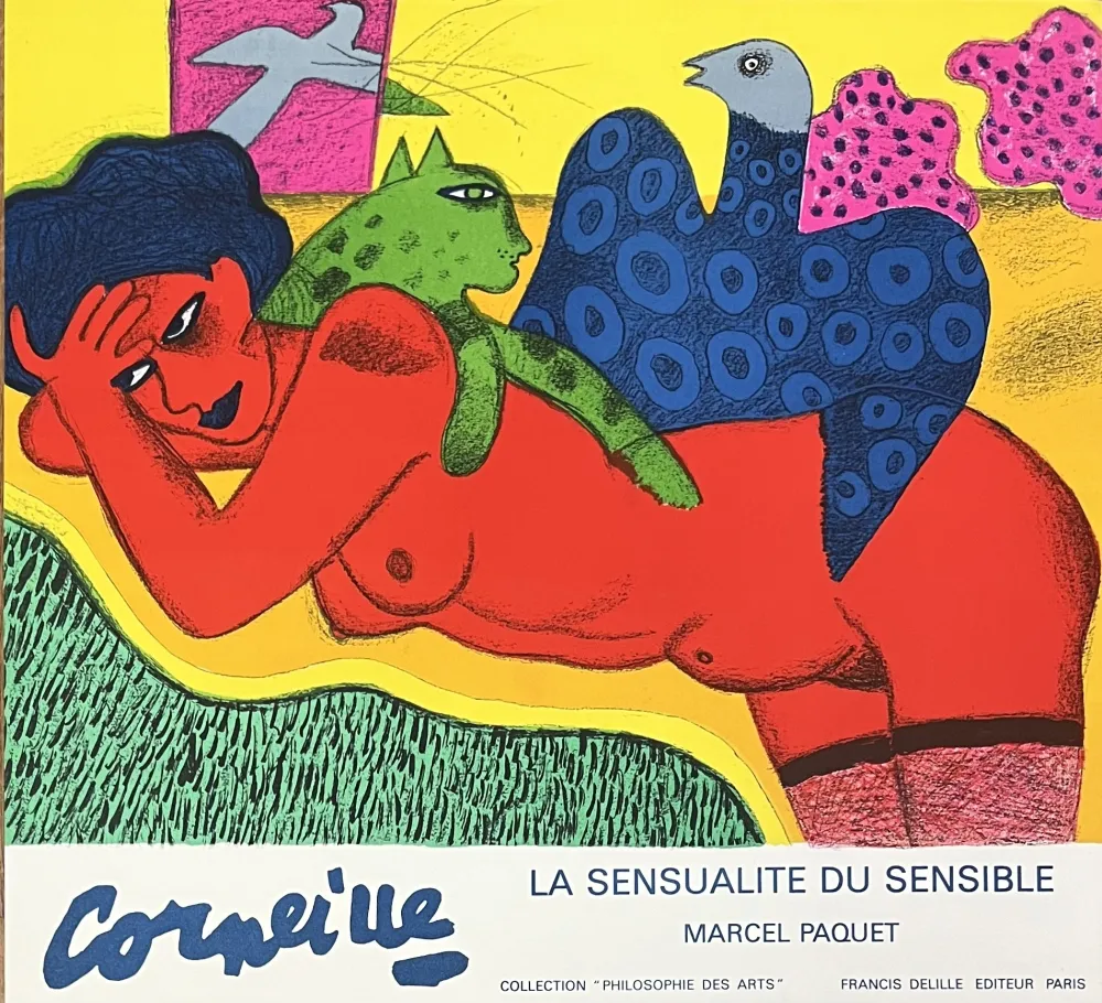 Lithografie Corneille - Affiche lithographique La sensualité du sensible, 1988