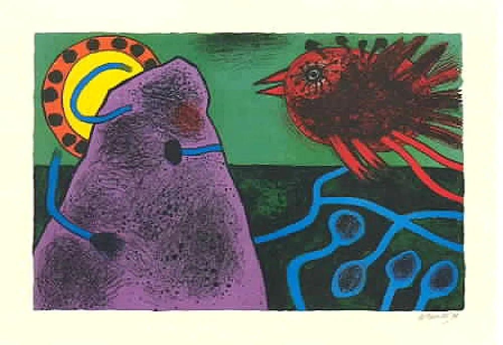 Lithografie Corneille - Aurore sur la montagne