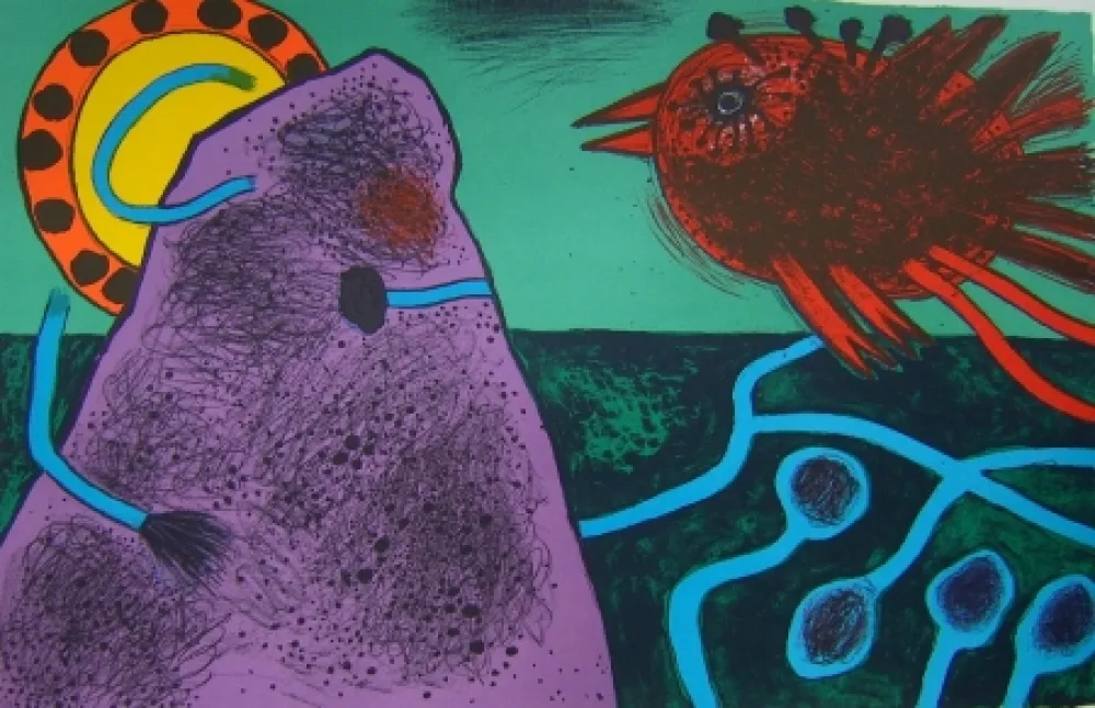 Lithografie Corneille - Aurore sur la montagne