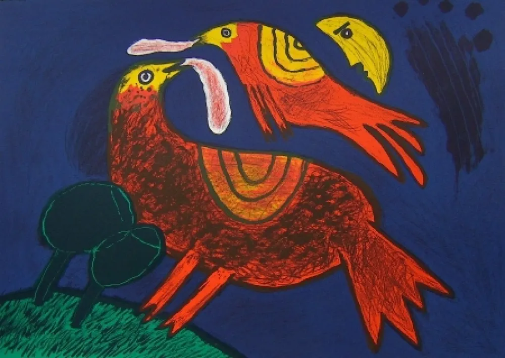 Lithografie Corneille - Demi-lune Dans Ciel Catalan